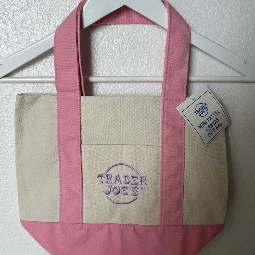 Trader Joe's Mini Pink Canvas Tote
